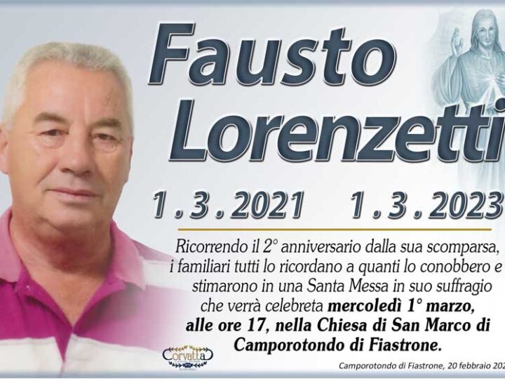 Anniversario: Lorenzetti Fausto