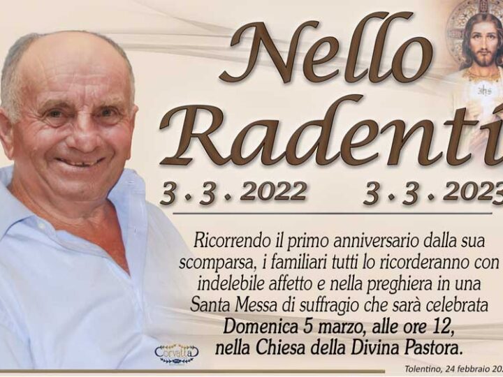 Anniversario: Nello Radenti