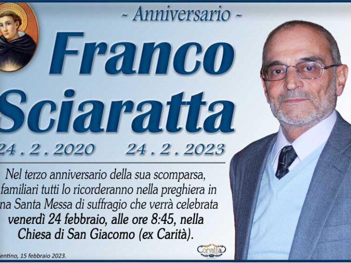 Anniversario: Franco Sciaratta