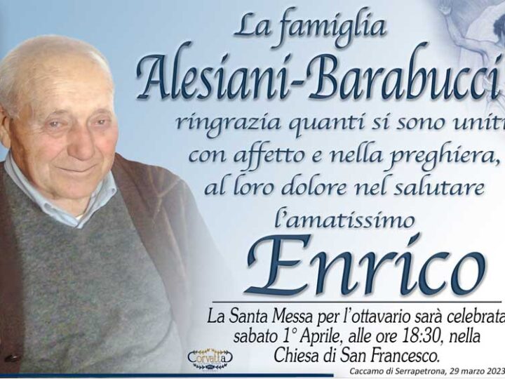 Ringraziamento: Enrico Alesiani