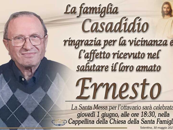 Ringraziamento: Ernesto Casadidio