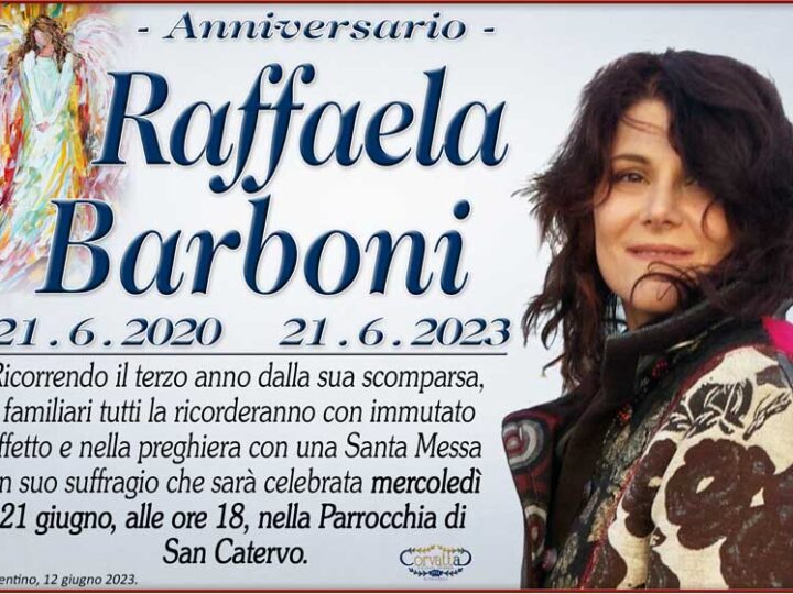 Anniversario 3°: Raffaela Barboni