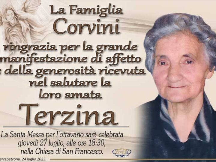 Ringraziamento: Terzina Fiacchini Corvini