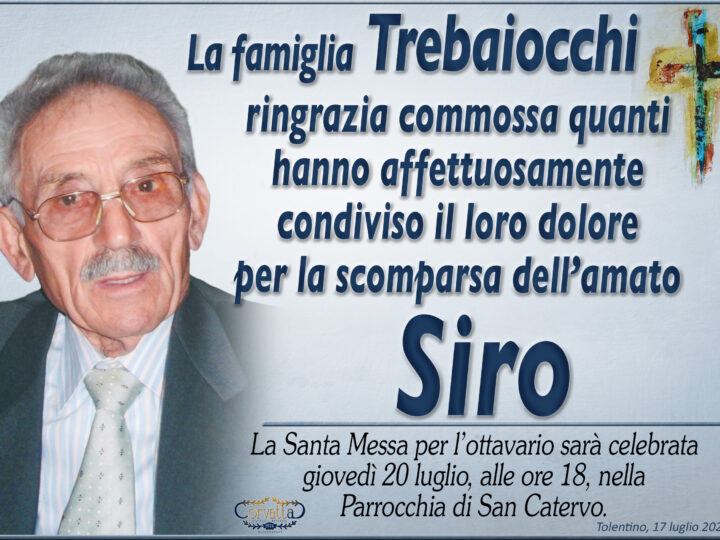 Ringraziamento: Siro Trebaiocchi