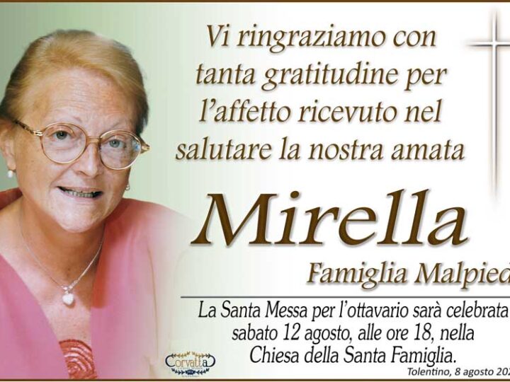 Ringraziamento: Mirella Cirilli Malpiedi