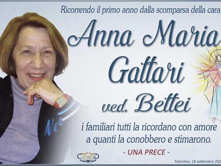 Anniversario: Gattari Anna Maria Bettei