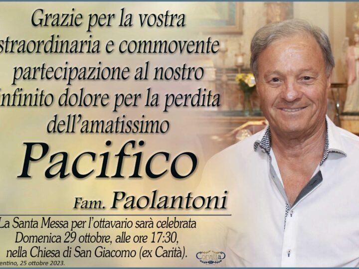 Ringraziamento: Pacifico Paolantoni