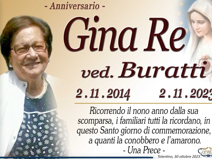 Anniversario: Gina Re Buratti