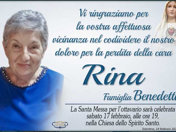 Ringraziamento: Rina Nardi Benedetti