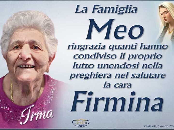 Ringraziamento: Firmina Antenucci Meo