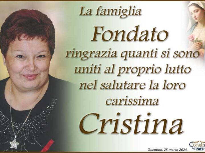 Ringraziamento: Cristina Bonfigli Fondato