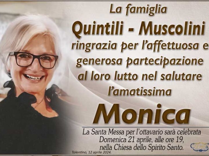 Ringraziamento: Monica Muscolini Quintili