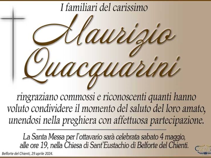 Ringraziamento: Quacquarini Maurizio