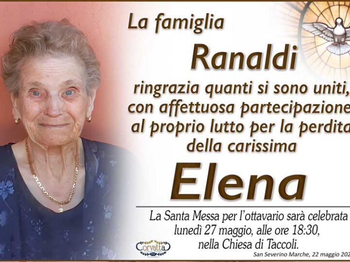 Ringraziamento: Elena Cruciani Ranaldi