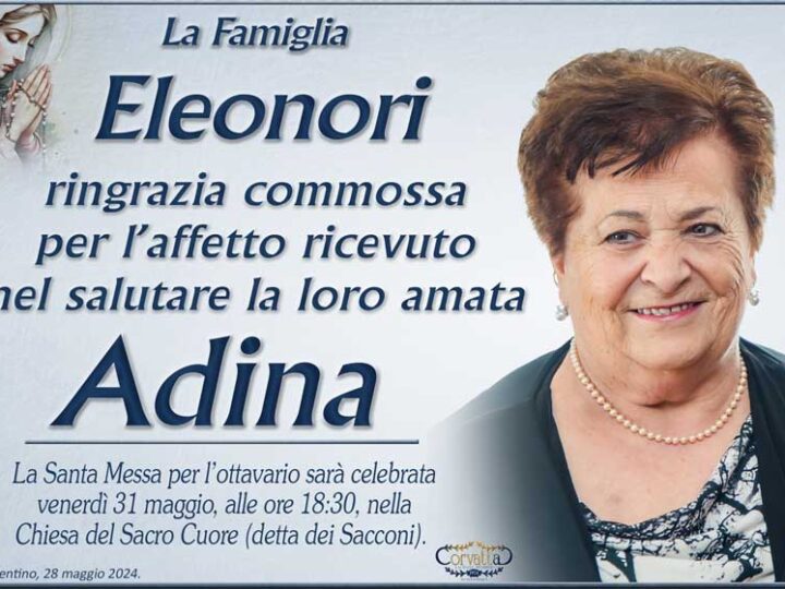 Ringraziamento: Adina Fermanelli Eleonori