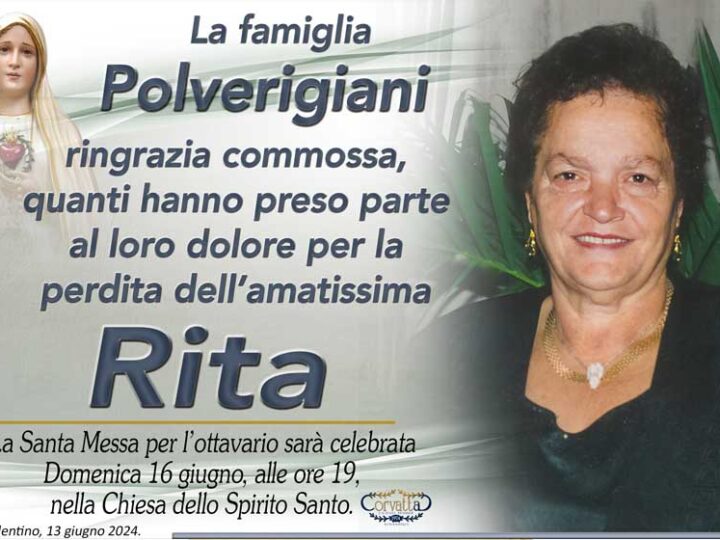 Ringraziamento: Rita Diletti Polverigiani