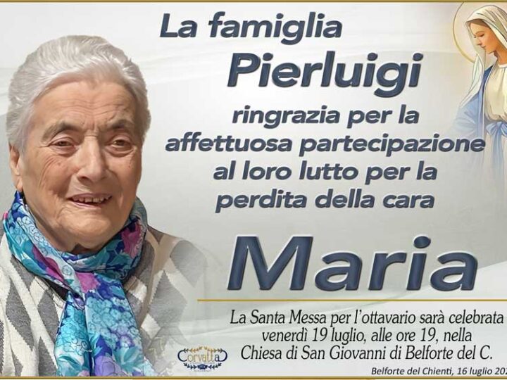 Ringraziamento: Aceri Maria Pierluigi