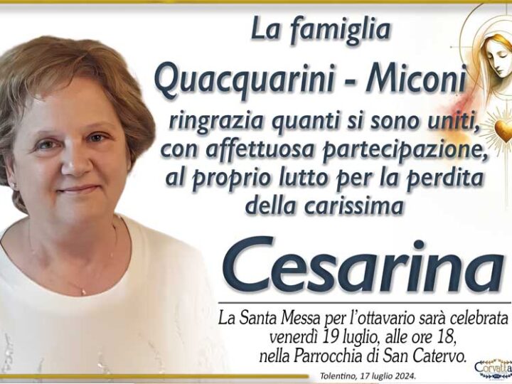 Ringraziamento: Cesarina Miconi Quacquarini