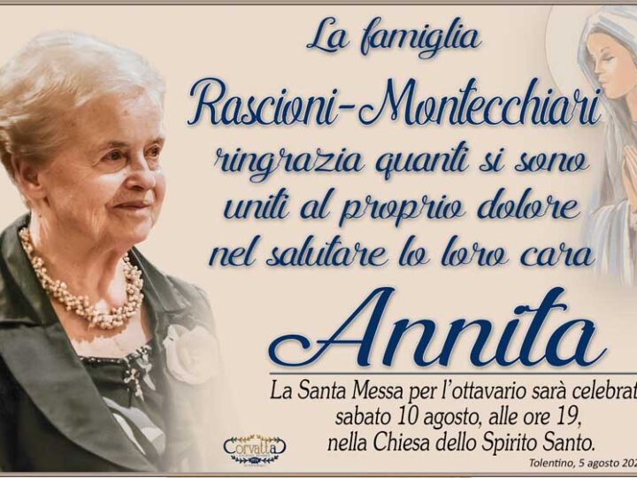 Ringraziamento: Annita Gullini Rascioni