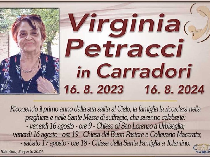 Anniversario: Virginia Petracci Carradori