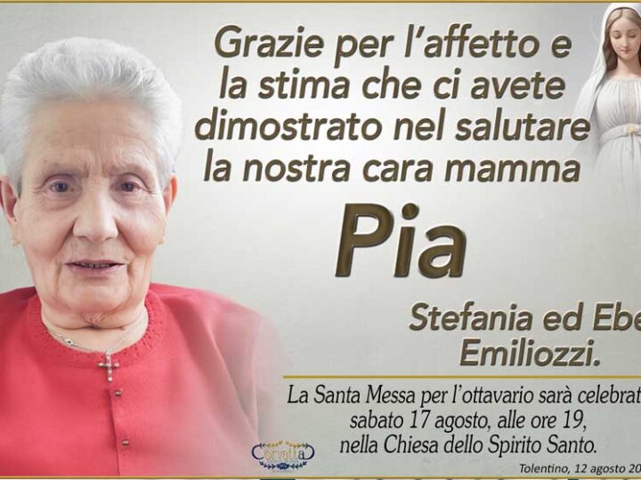 Ringraziamento: Pia Seghetta Emiliozzi