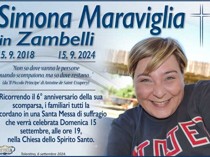 6° Anniversario: Simona Maraviglia Zambelli