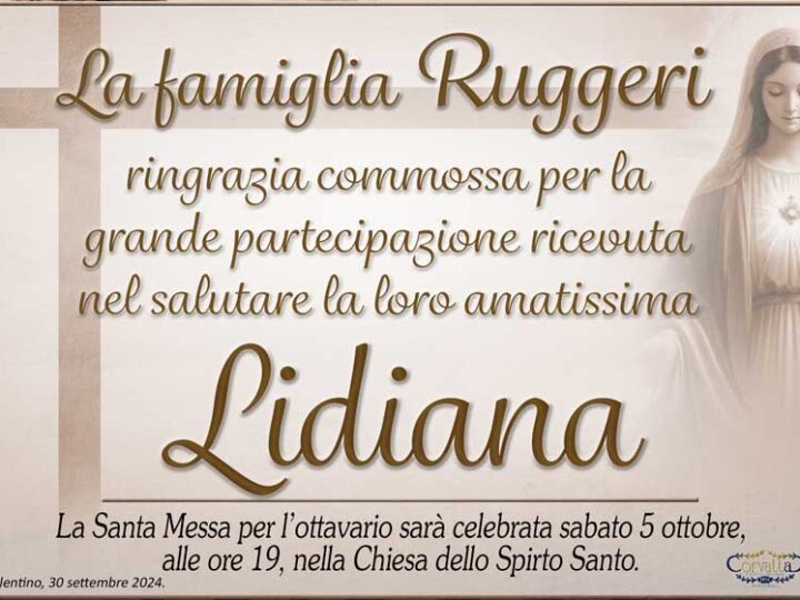 Ringraziamento: Lidiana Tartabini Ruggeri