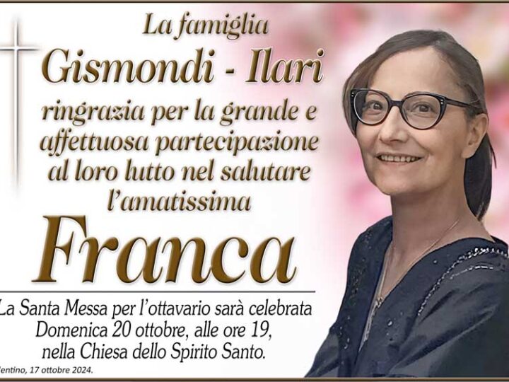 Ringraziamento: Franca Gismondi