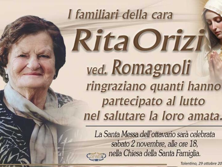 Ringraziamento: Rita Orizi Romagnoli