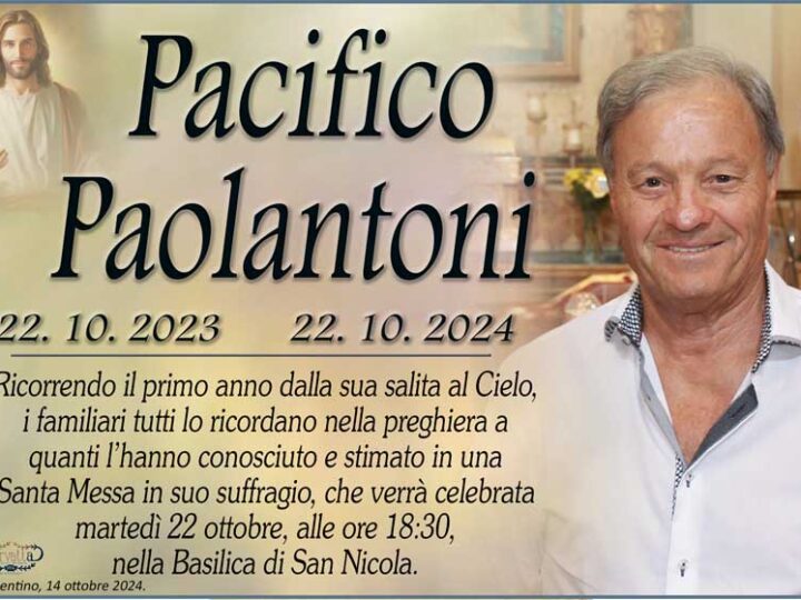 Anniversario: Pacifico Paolantoni