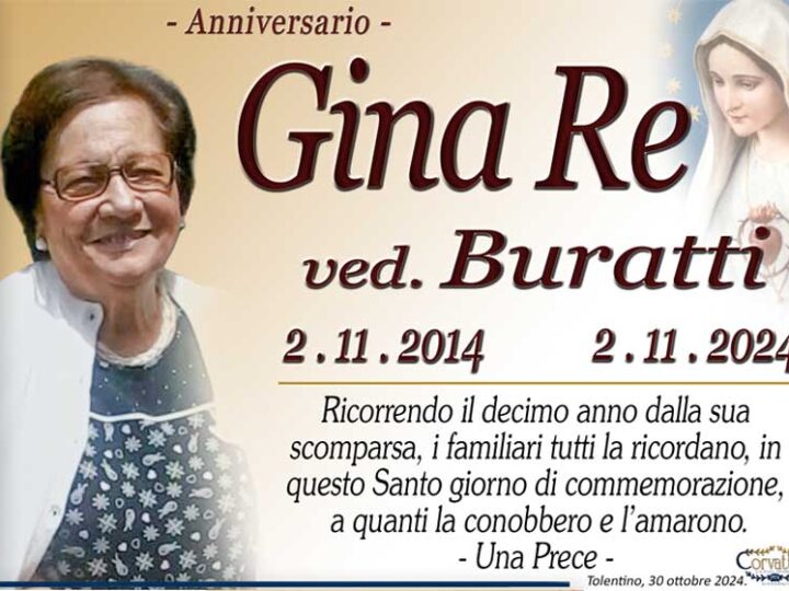 10° Anniversario: Gina Re Buratti