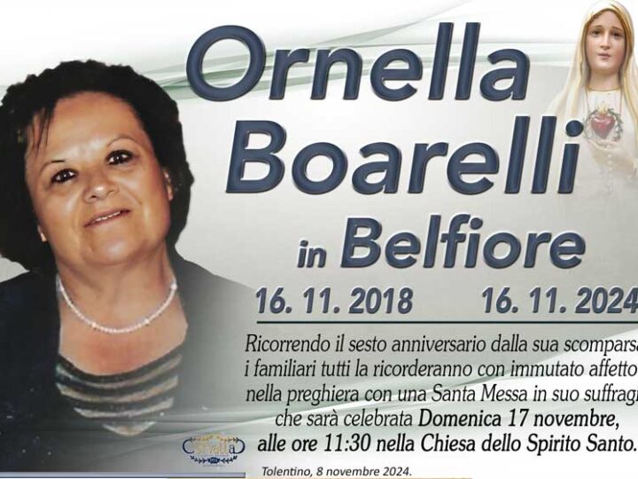 6° Anniversario: Ornella Boarelli Belfiore