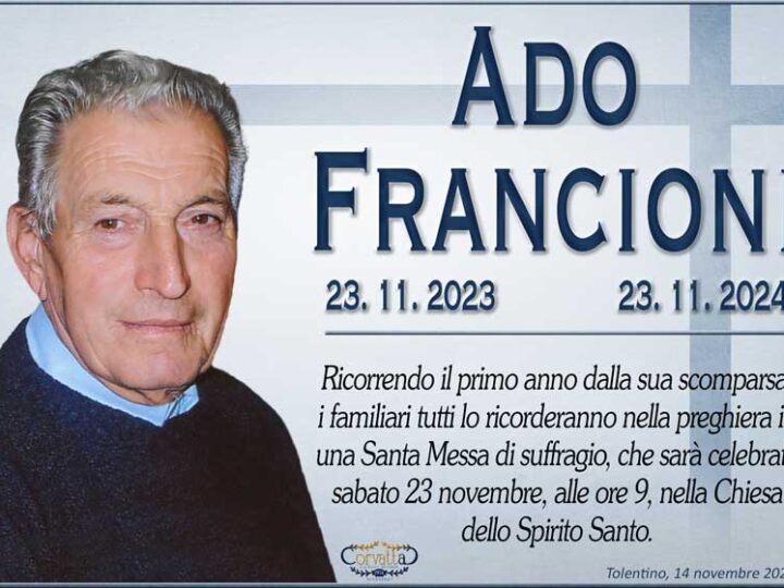 Anniversario: Ado Francioni