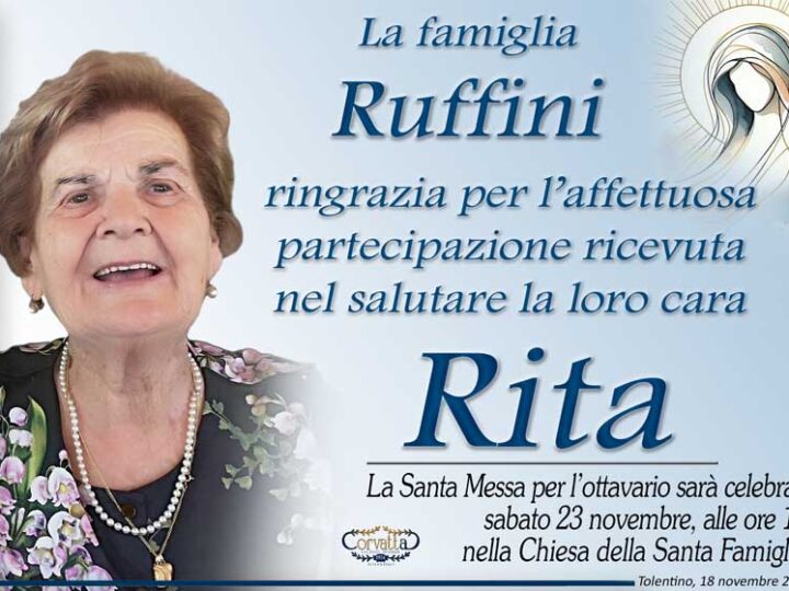 Ringraziamento: Rita Mercorelli Ruffini