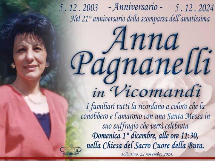 21° Anniversario: Anna Pagnanelli Vicomandi