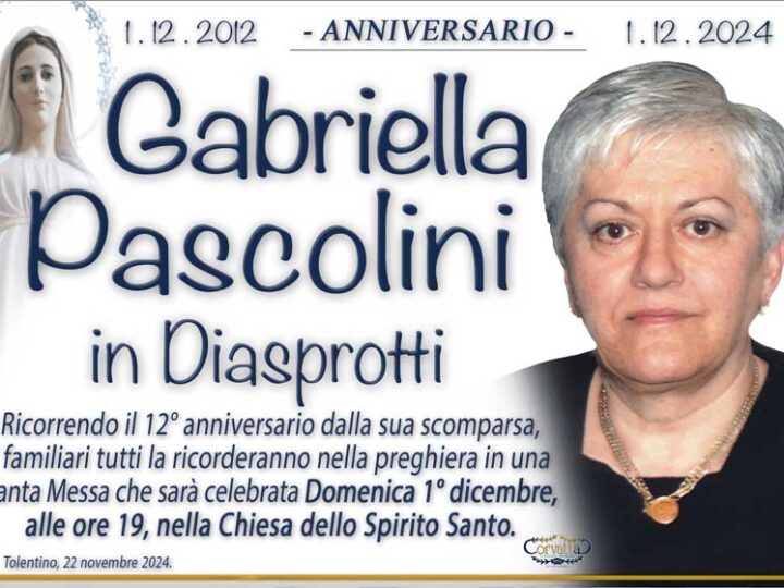 12° Anniversario: Gabriella Pascolini Diasprotti