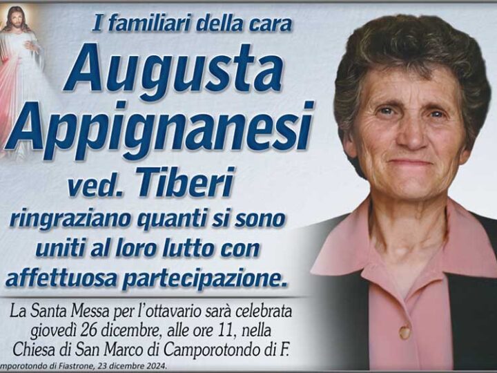 Ringraziamento: Augusta Appignanesi Tiberi