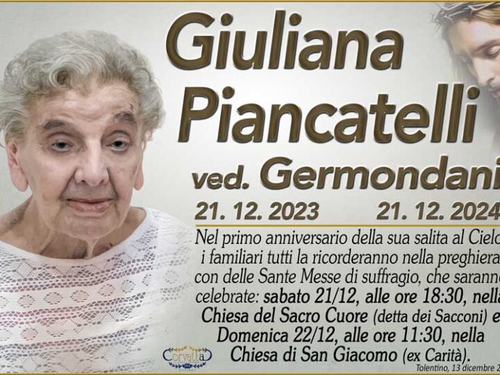 Anniversario: Giuliana Piancatelli Germondani